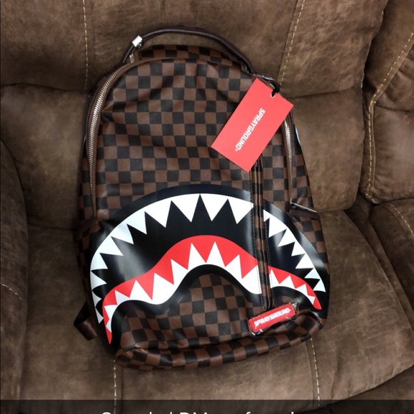 Sprayground LV Shark leather Backpack NWT